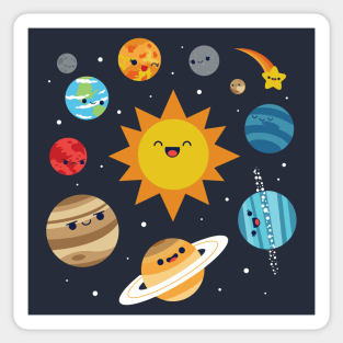 Kawaii Solar System Sticker